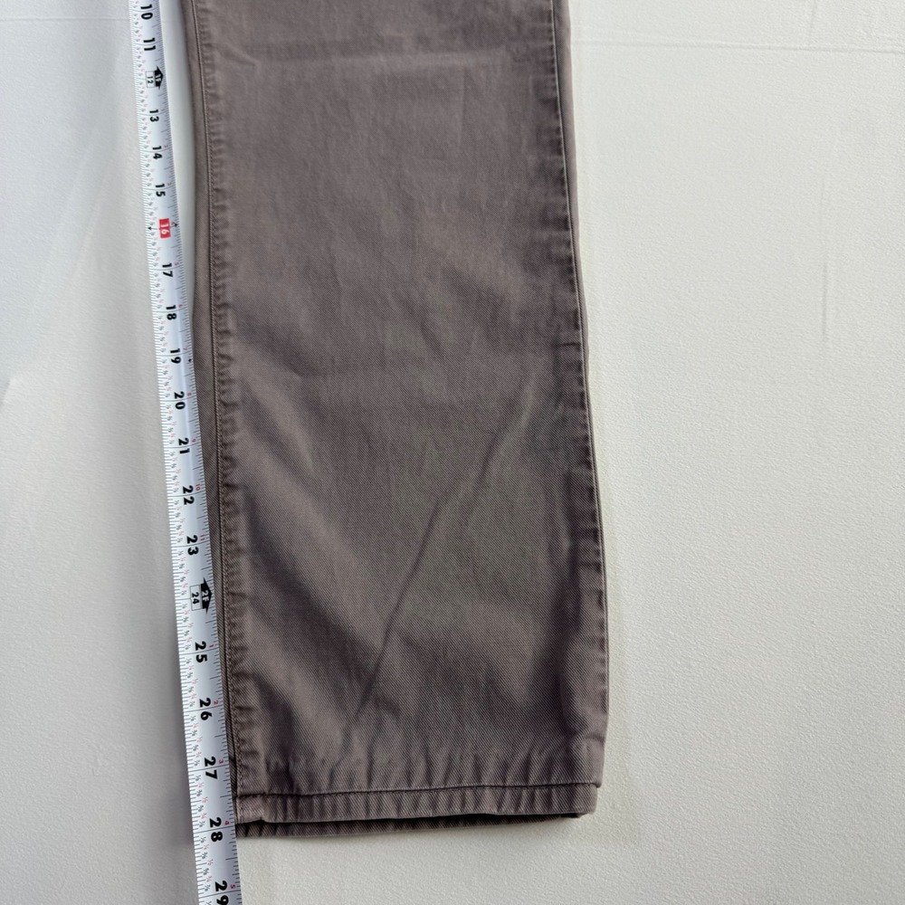Ledbury Mens 34/28 Straight Leg 5-Pocket Cotton Twill Pants Taupe Grey Hemmed - Picture 8 of 10